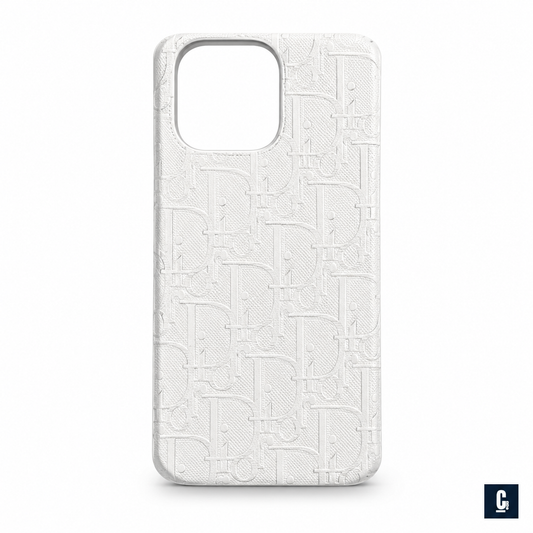 Embossed Oblique Case — White | CB Studio | color=white | view=front