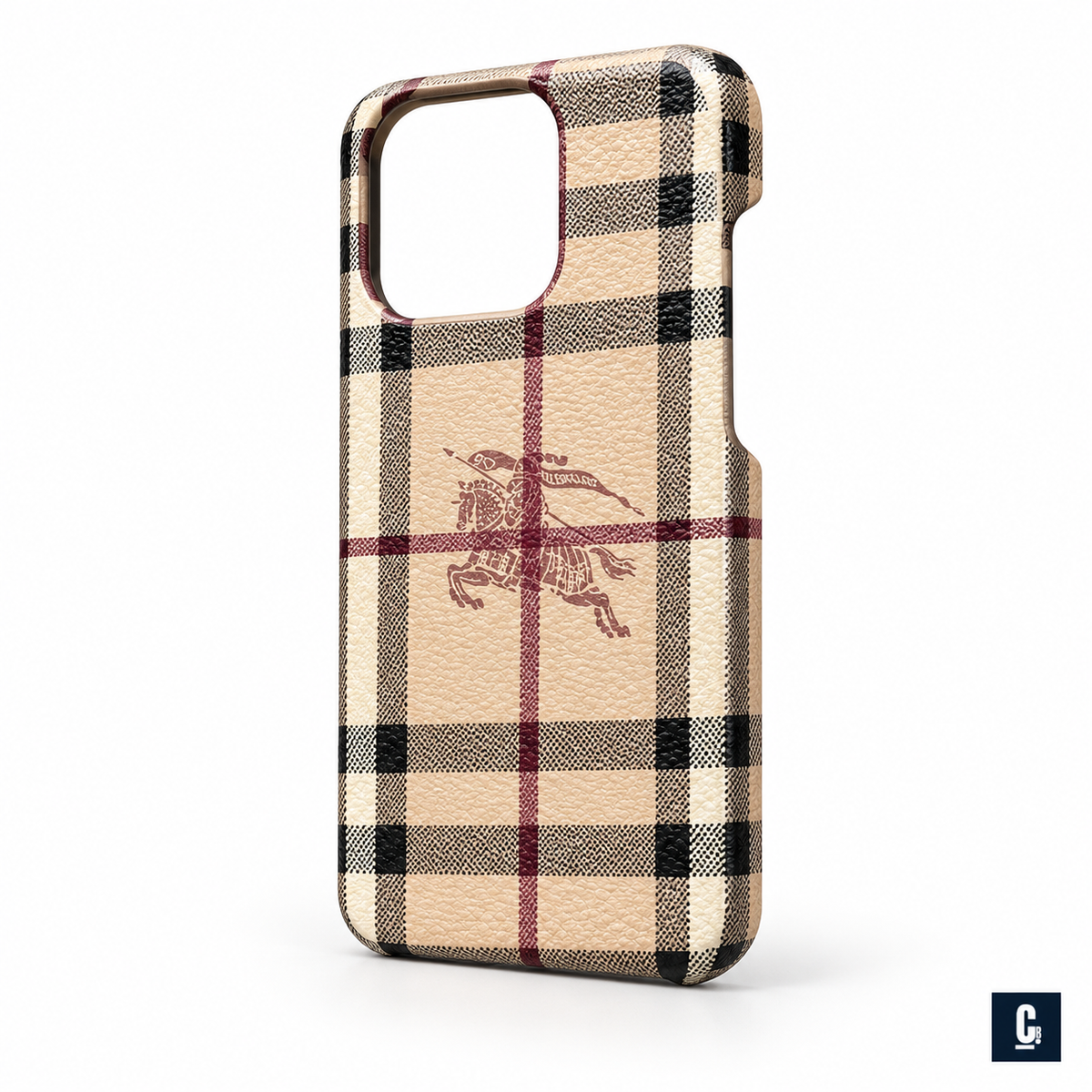 Heritage Plaid Case — Beige | CB Studio | color=beige | view=angle