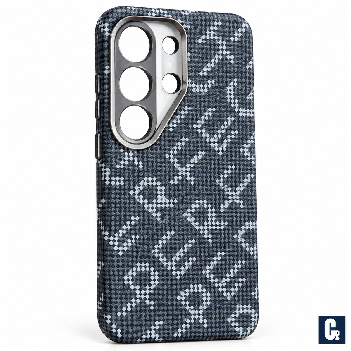 iPefet Texture Print Case — Grey Monogram | CB Studio | color=grey-monogram | view=detail