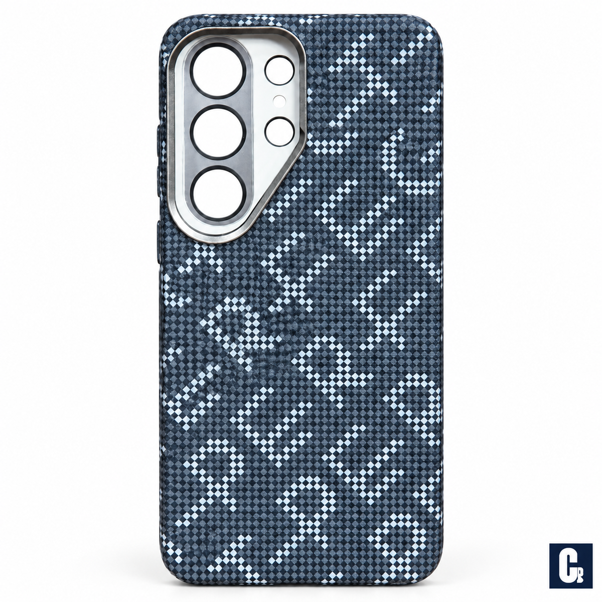 iPefet Texture Print Case — Grey Monogram | CB Studio | color=grey-monogram | view=front