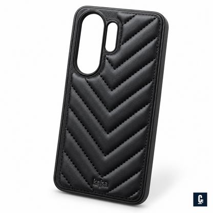 Kajsa Chevron Quilt Case — Black | CB Studio | color=black | view=detail