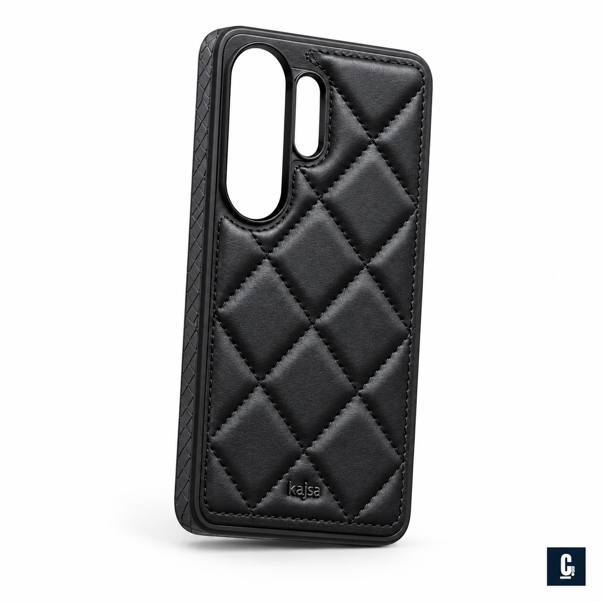Kajsa Diamond Quilt Case — Black | CB Studio | color=black | view=angle
