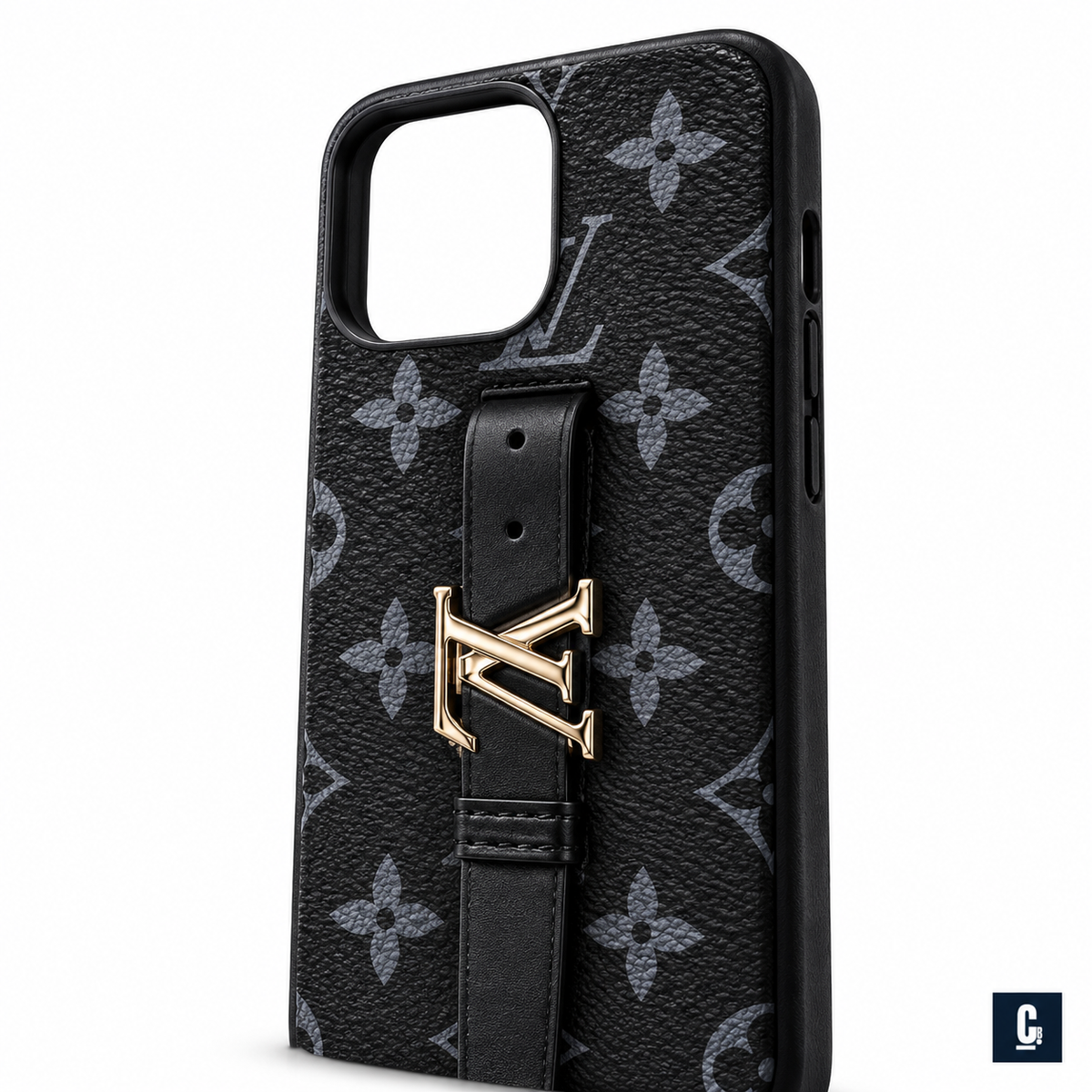 Monogram Grip Strap Case - Black — Black | CB Studio | color=black | view=detail