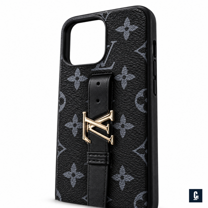 Monogram Grip Strap Case - Black — Black | CB Studio | color=black | view=detail