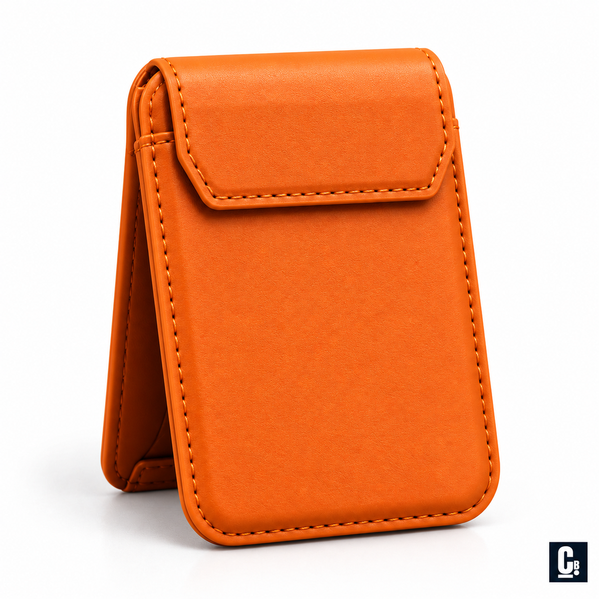 Pivot Stand MagSafe Wallet — Orange | CB Studio | color=orange | view=angle