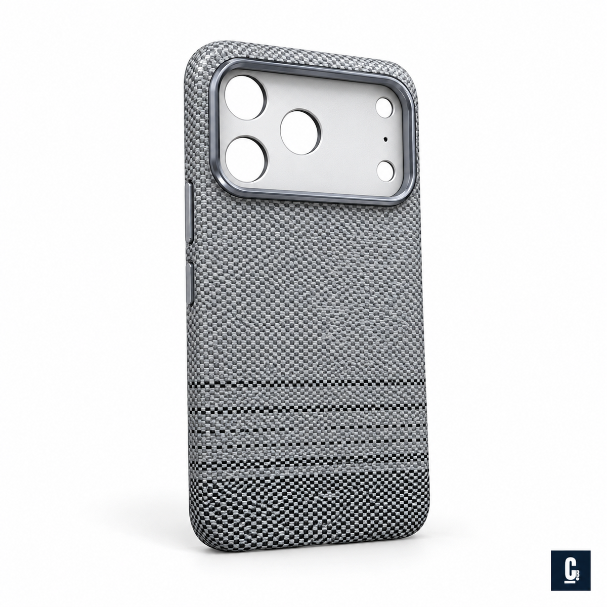 Woven Spectrum Case — Silver Grey | CB Studio | color=silver-grey | view=angle