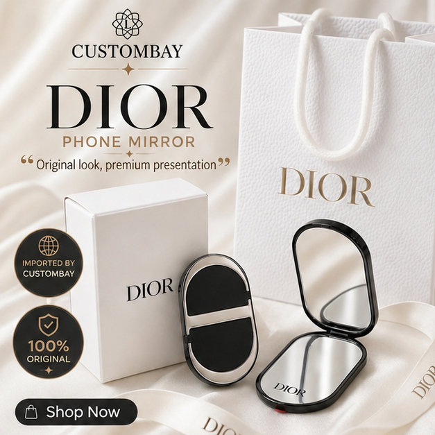 DI*R Beauty Phone Ring Holder – Dual Mirror (With Bag)