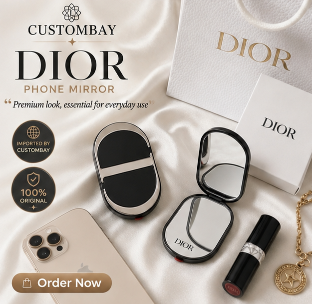 DI*R Beauty Phone Ring Holder – Dual Mirror (With Bag)