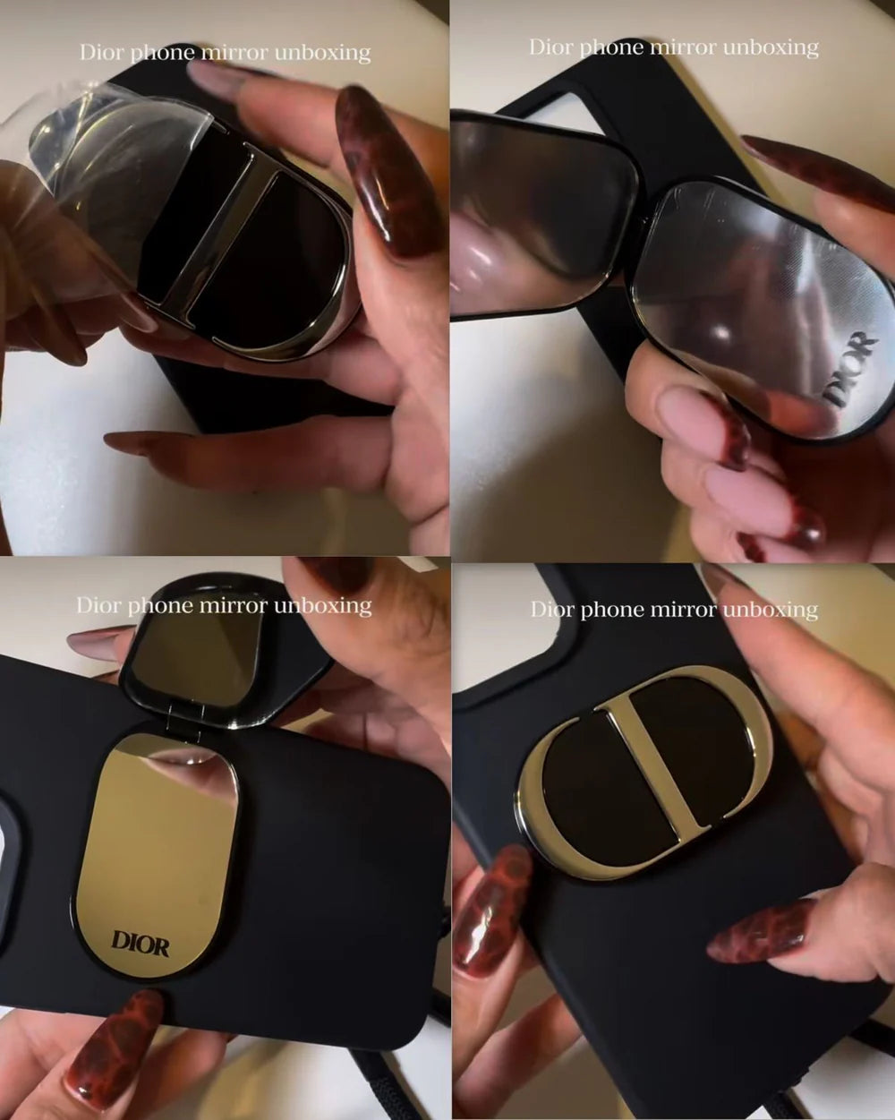 DI*R Beauty Phone Ring Holder – Dual Mirror (With Bag)