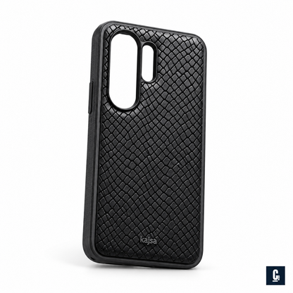 Kajsa Python Texture Case — Black | CB Studio | color=black | view=angle